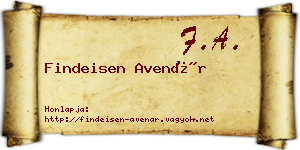 Findeisen Avenár névjegykártya